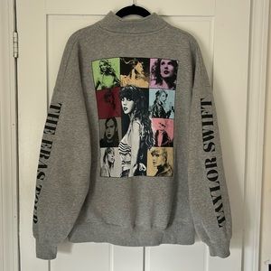 Taylor Swift The Eras Tour Grey Quarter Zip Sweatshirt